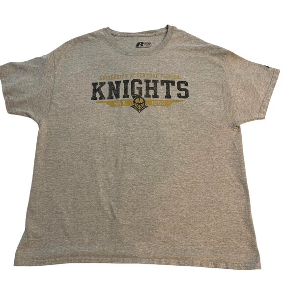University Of Central Florida Knights T-Shirt XL Gray Russell Athletic Cotton - Picture 1 of 9